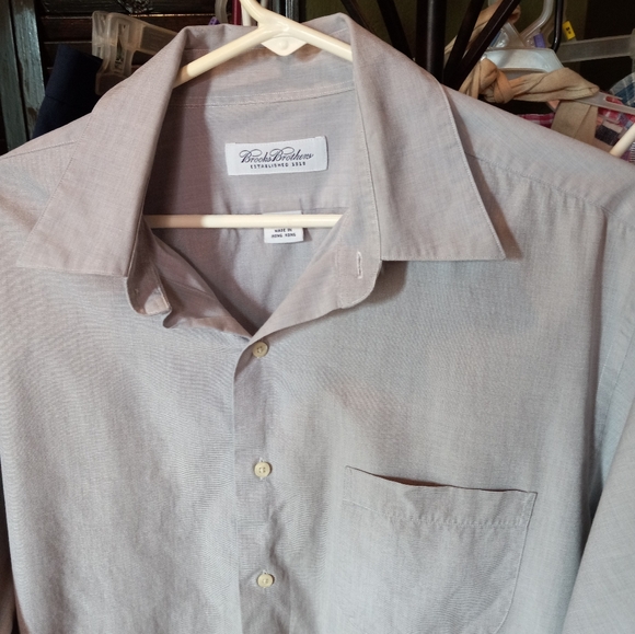 Brooks Brothers Crew Slim Fit Blue 16 1/2-32/33 Button Down Long Sleeves Shirt - Picture 7 of 7